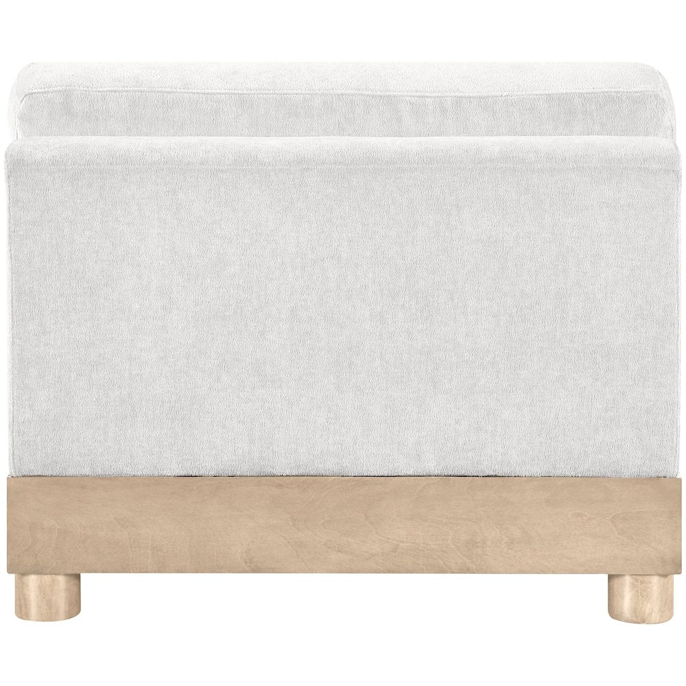 Turin Cream Chenille Fabric Upholstered Modular Armless Chair