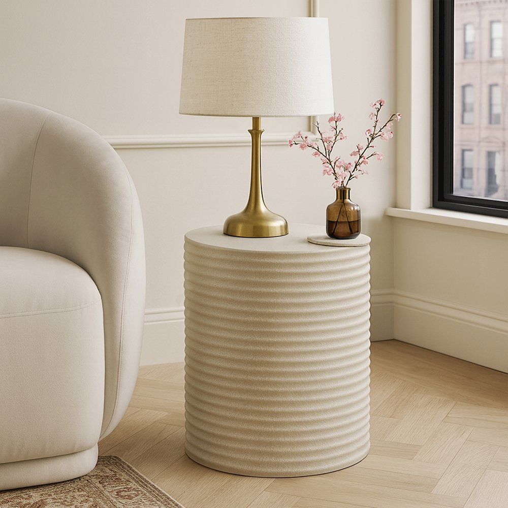 Nobi Beige Concrete Indoor/Outdoor End Table