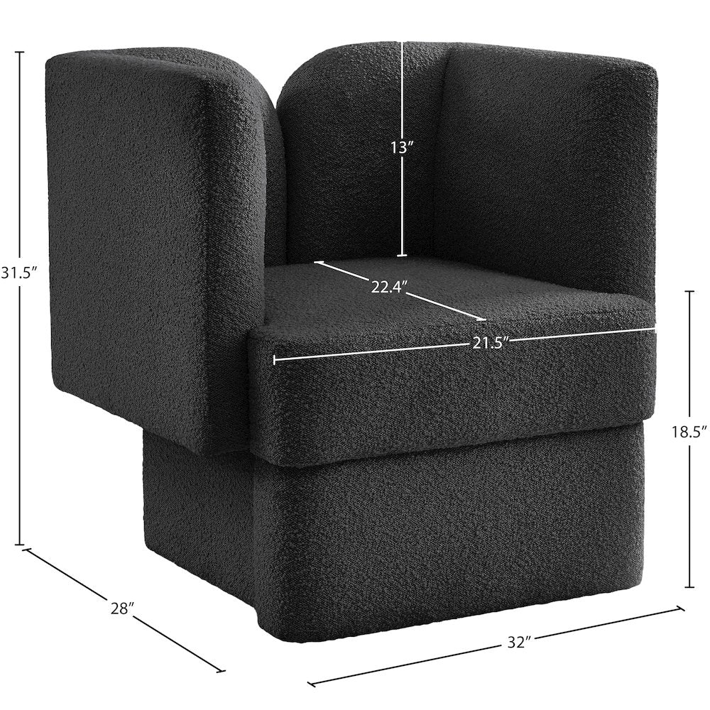 Marcel Black Boucle Fabric Chair