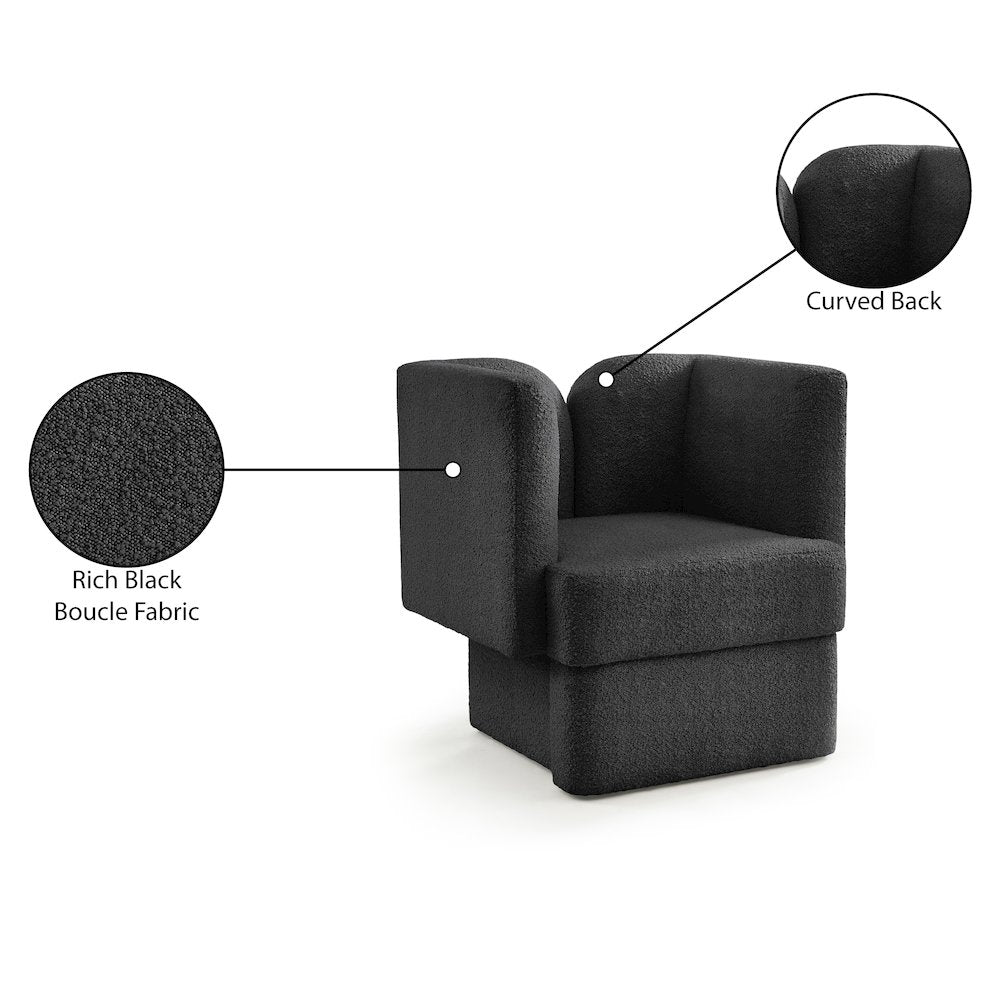 Marcel Black Boucle Fabric Chair