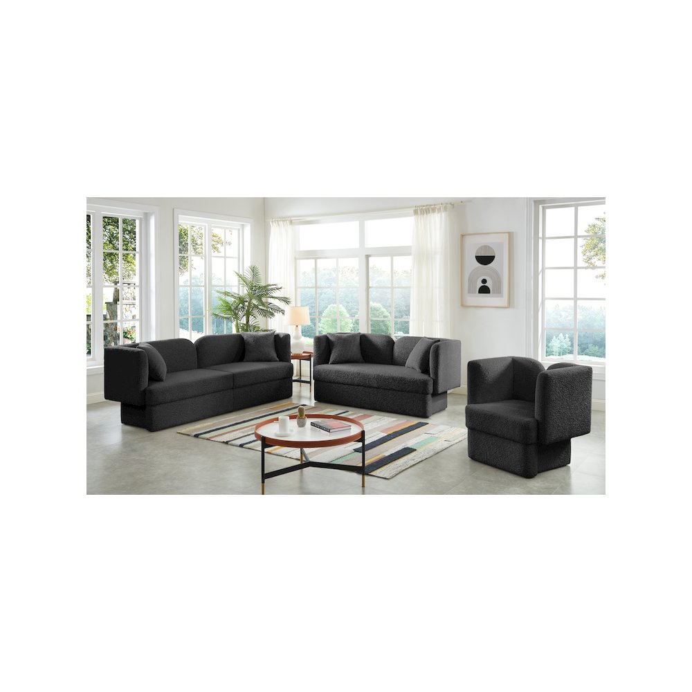 Marcel Black Boucle Fabric Chair