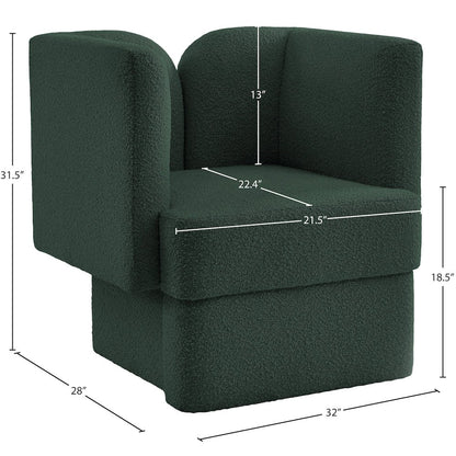 Marcel Green Boucle Fabric Chair
