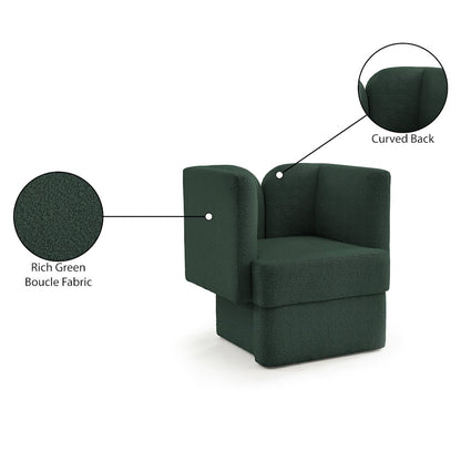 Marcel Green Boucle Fabric Chair