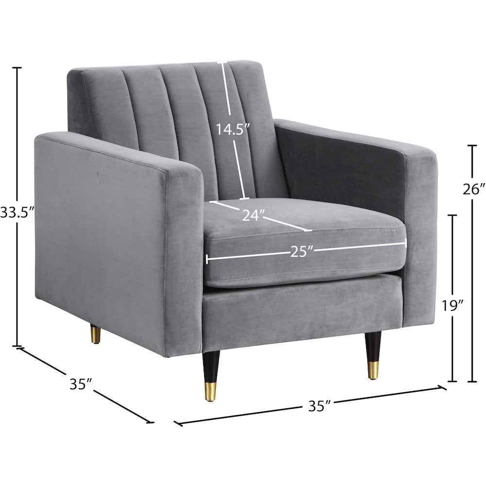 Lola Grey Velvet Chair