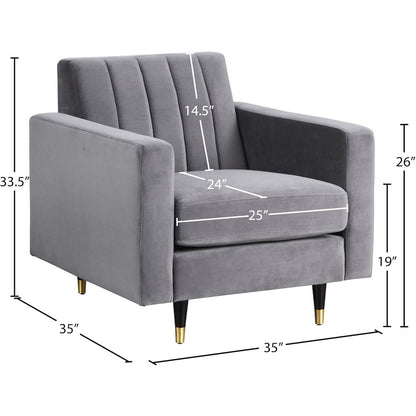 Lola Grey Velvet Chair