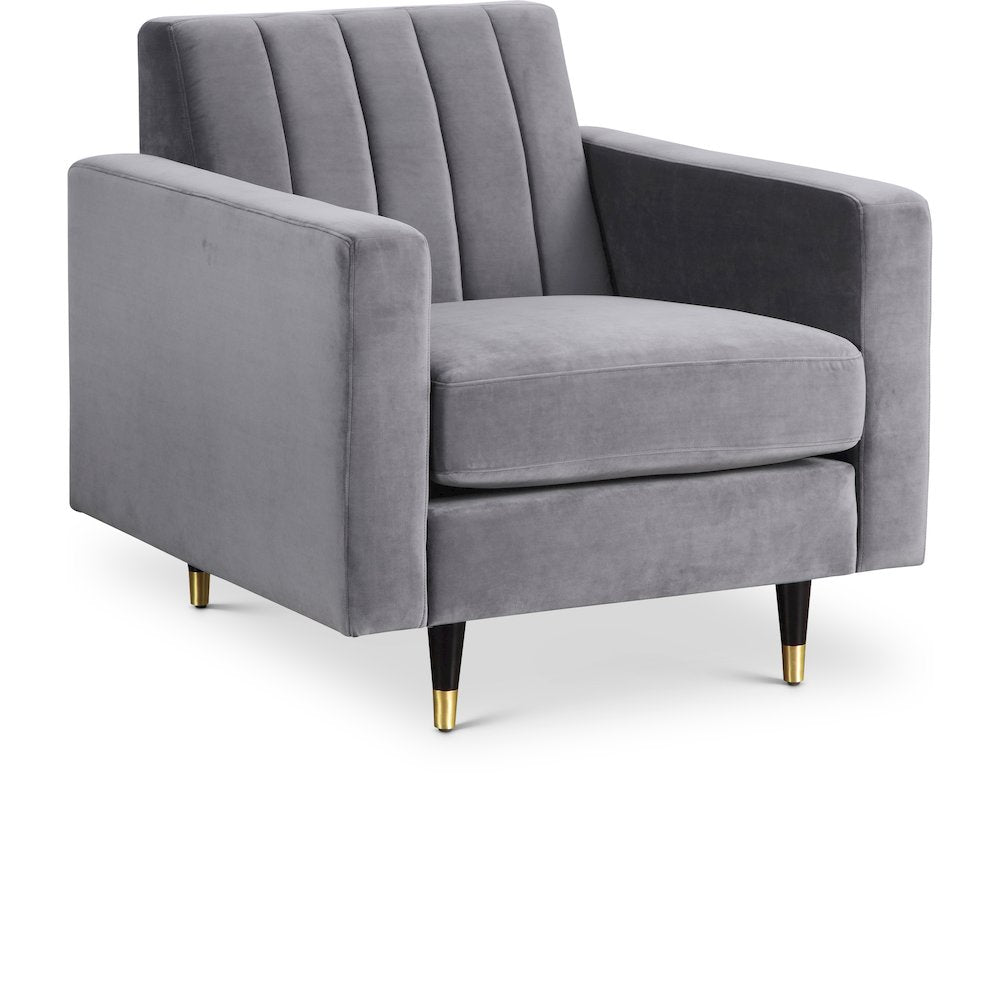 Lola Grey Velvet Chair