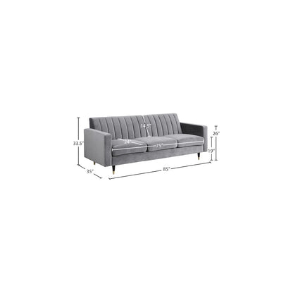 Lola Grey Velvet Sofa