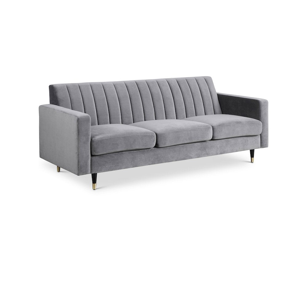 Lola Grey Velvet Sofa