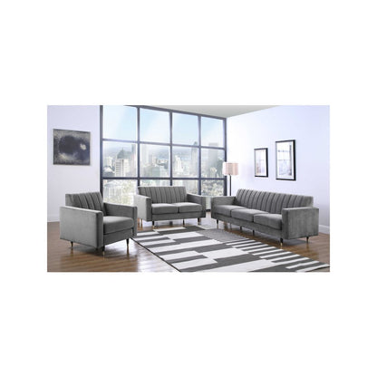 Lola Grey Velvet Sofa