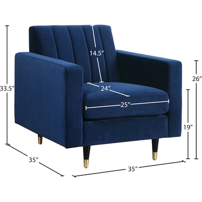 Lola Navy Velvet Chair