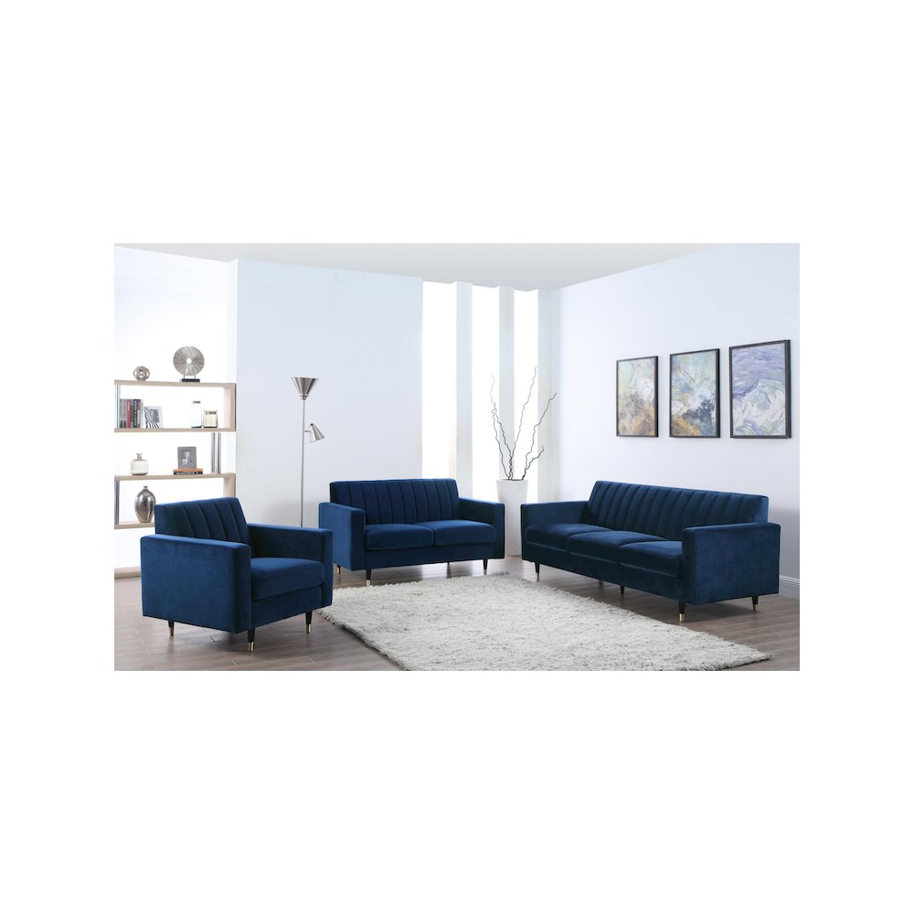 Lola Navy Velvet Chair