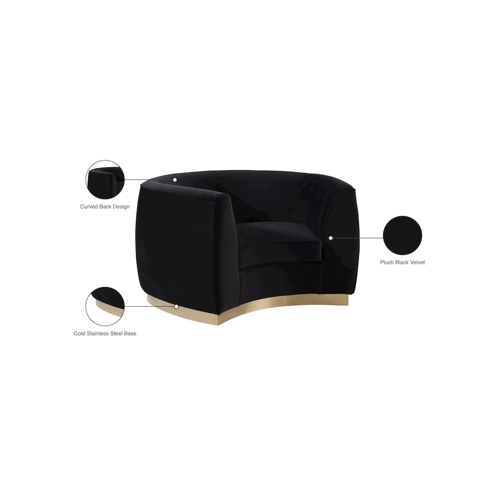 Julian Black Velvet Chair