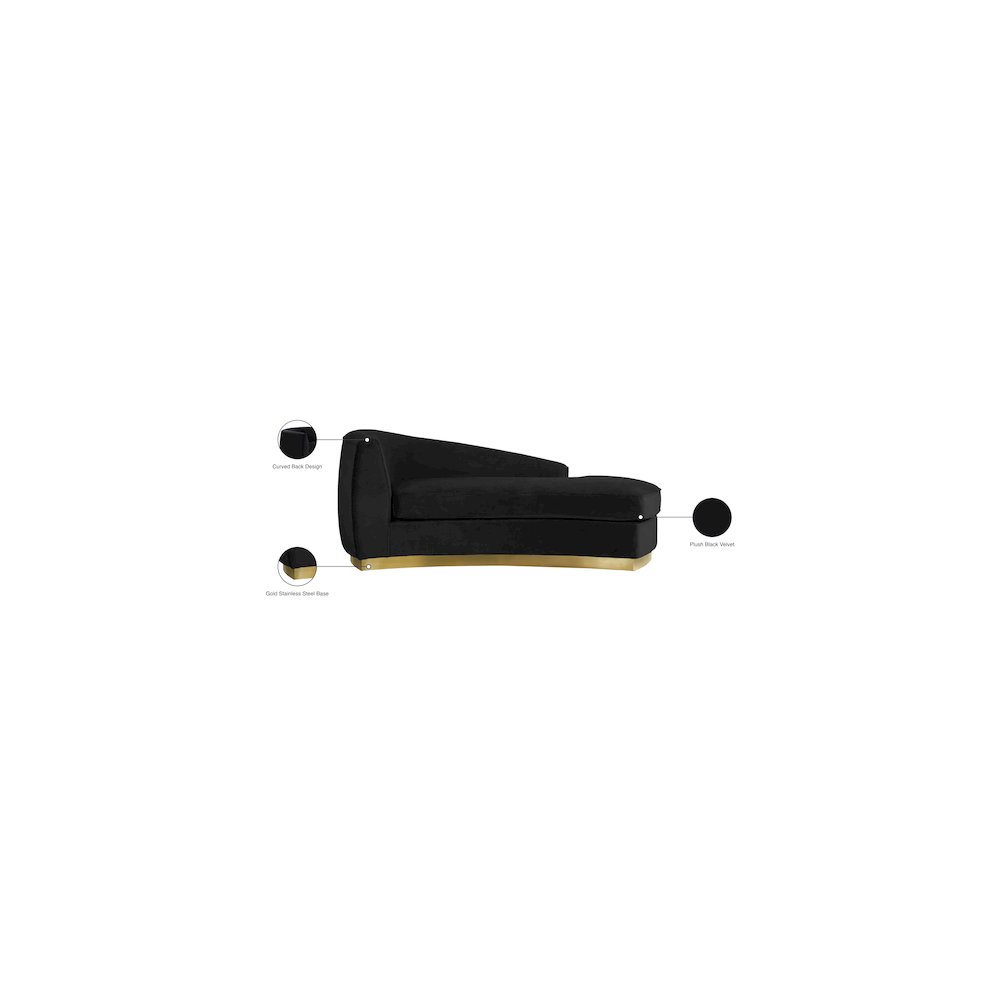 Julian Black Velvet Chaise