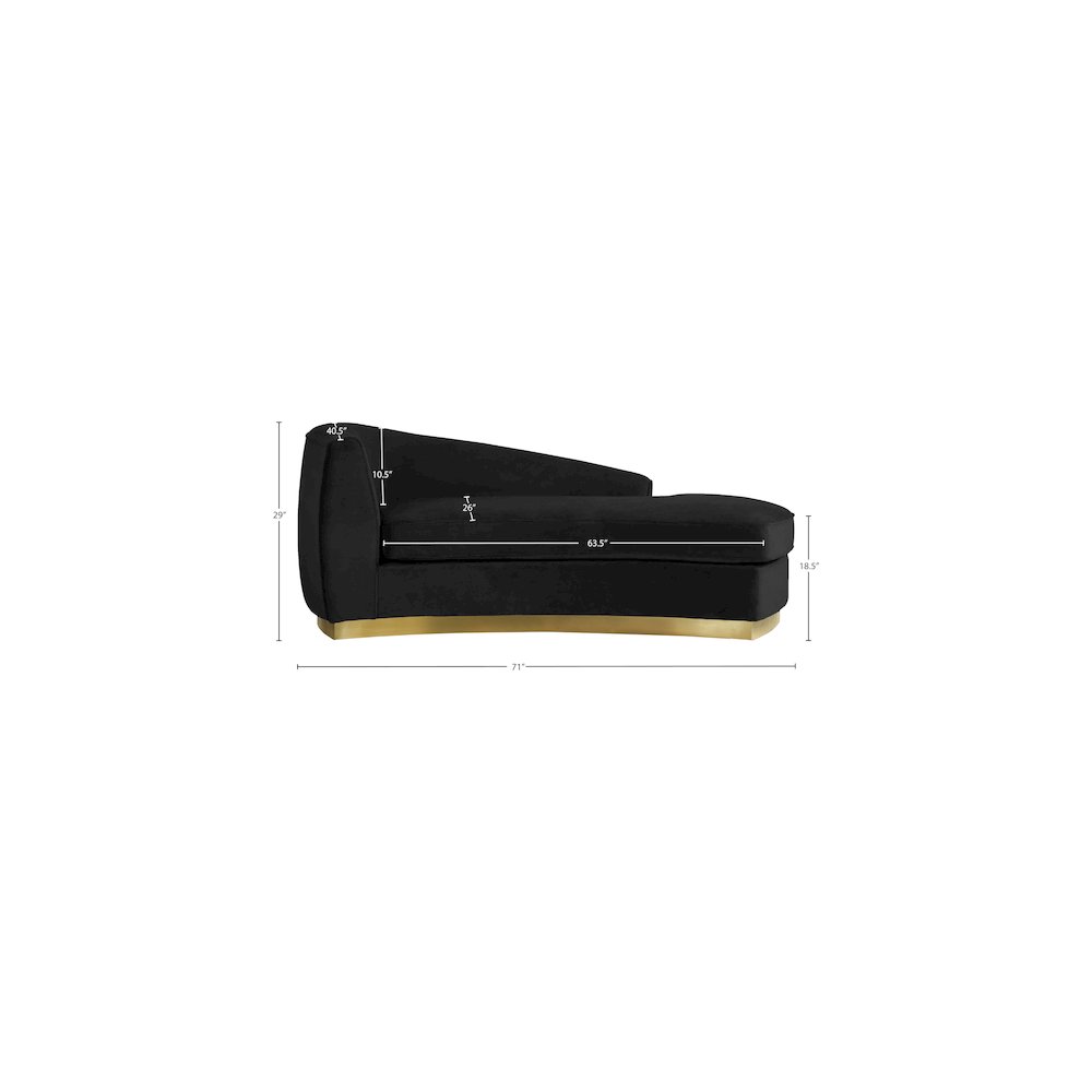 Julian Black Velvet Chaise