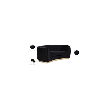 Julian Black Velvet Loveseat