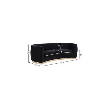 Julian Black Velvet Sofa