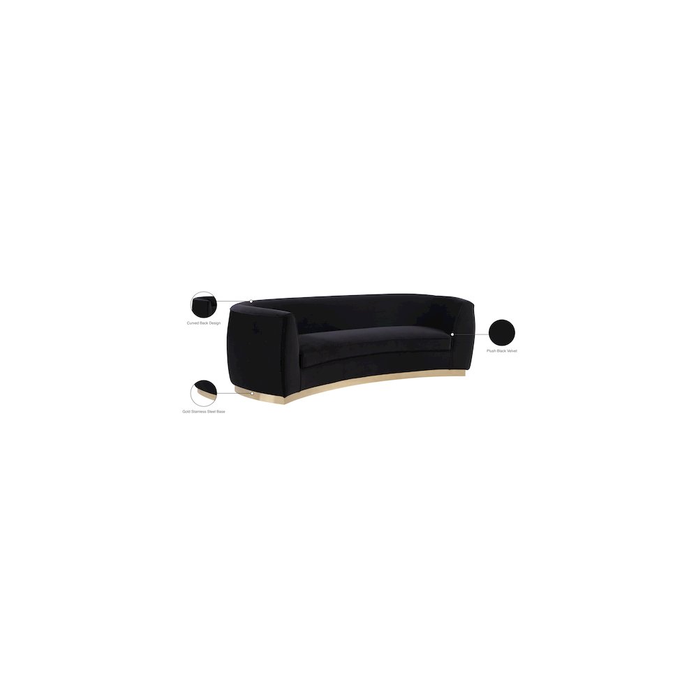 Julian Black Velvet Sofa
