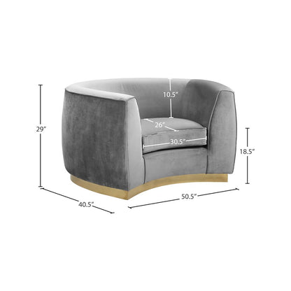 Julian Grey Velvet Chair