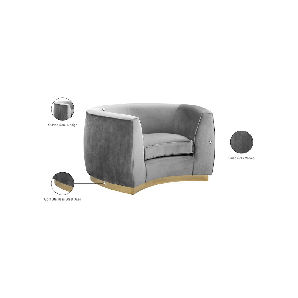 Julian Grey Velvet Chair