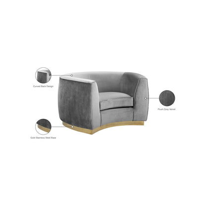 Julian Grey Velvet Chair