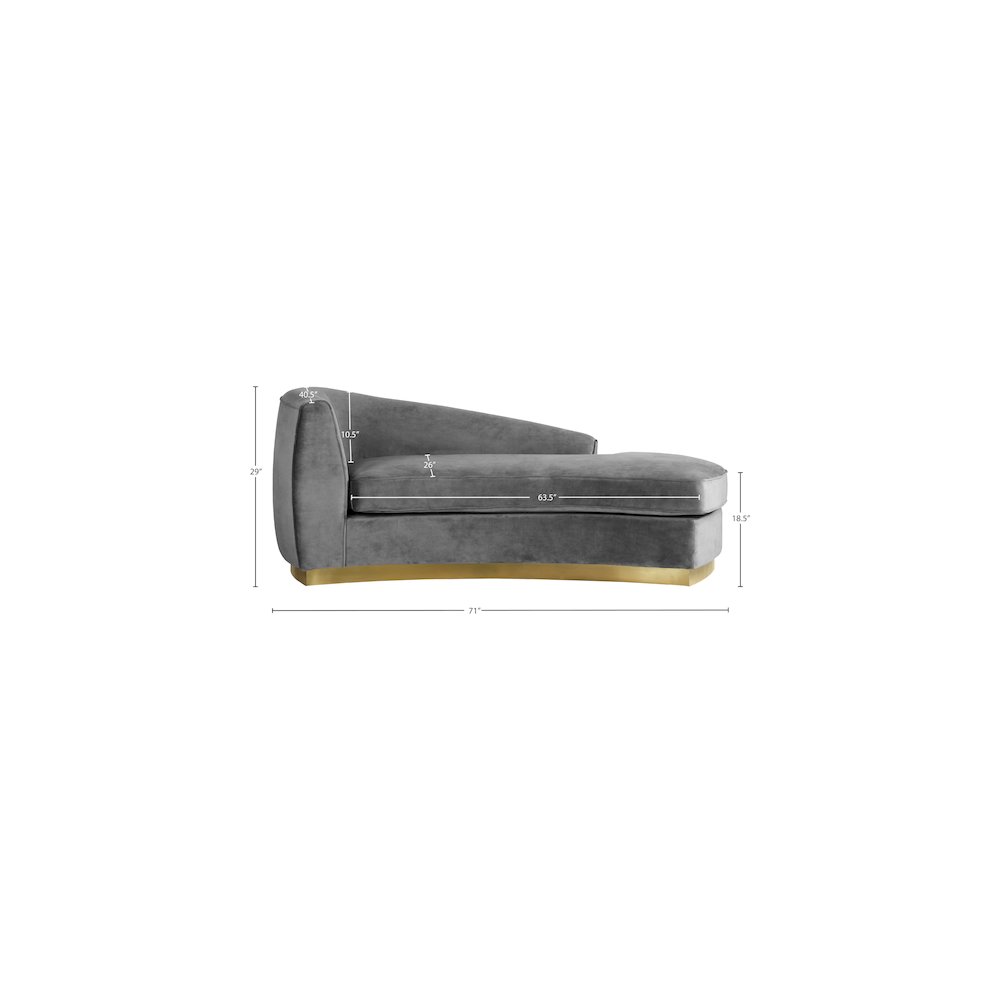 Julian Grey Velvet Chaise