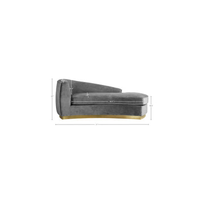 Julian Grey Velvet Chaise