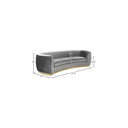 Julian Grey Velvet Sofa