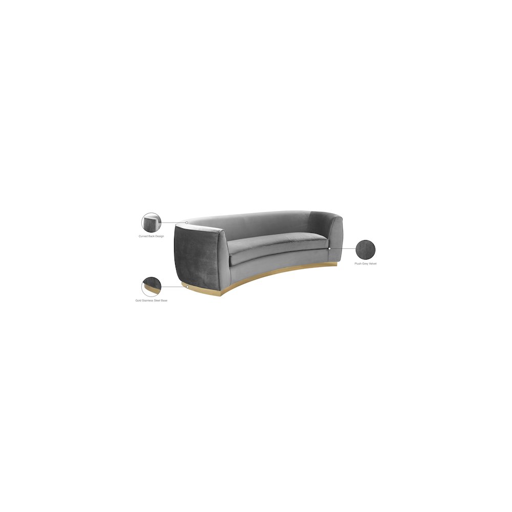 Julian Grey Velvet Sofa
