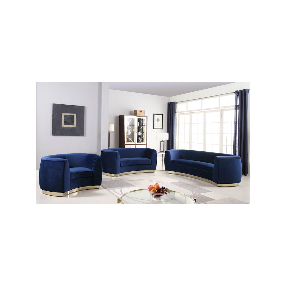 Julian Navy Velvet Chair