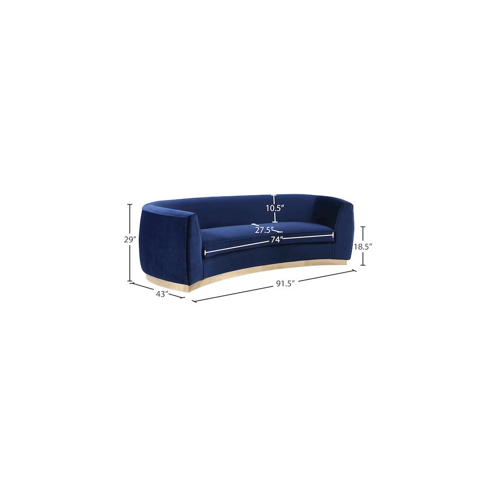 Julian Navy Velvet Sofa