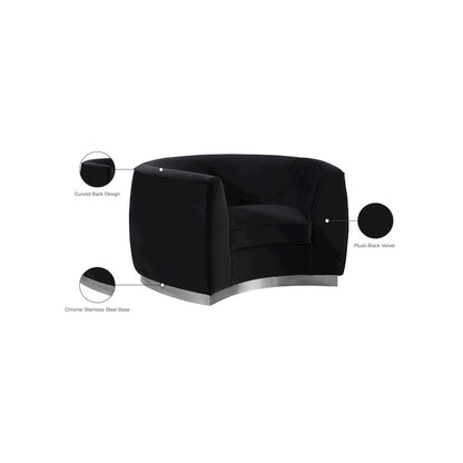 Julian Black Velvet Chair