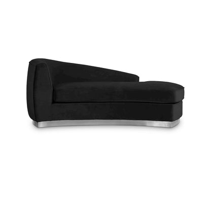 Julian Black Velvet Chaise