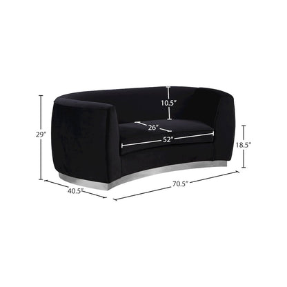 Julian Black Velvet Loveseat
