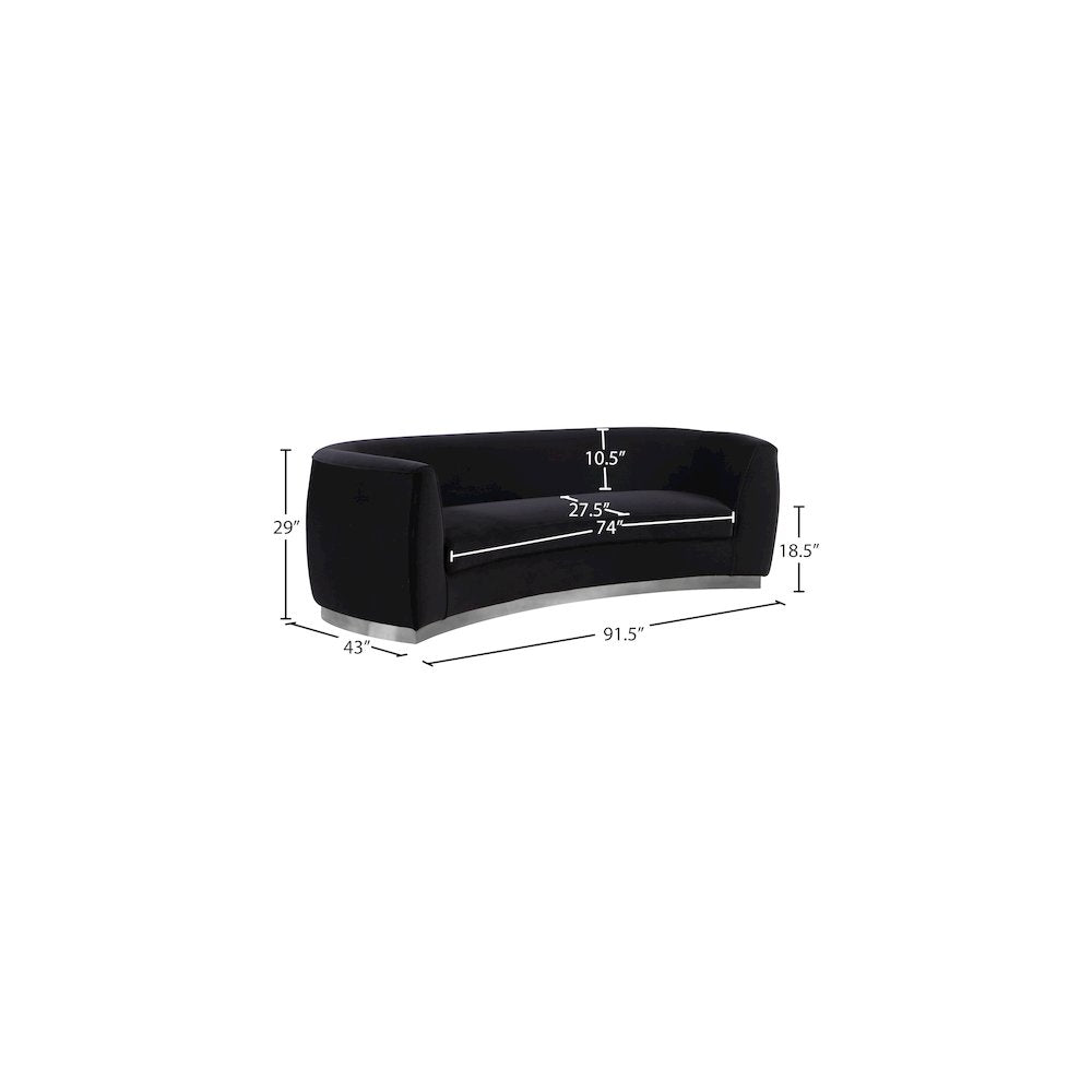 Julian Black Velvet Sofa