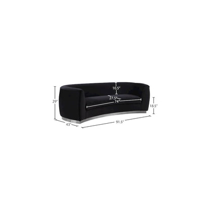 Julian Black Velvet Sofa
