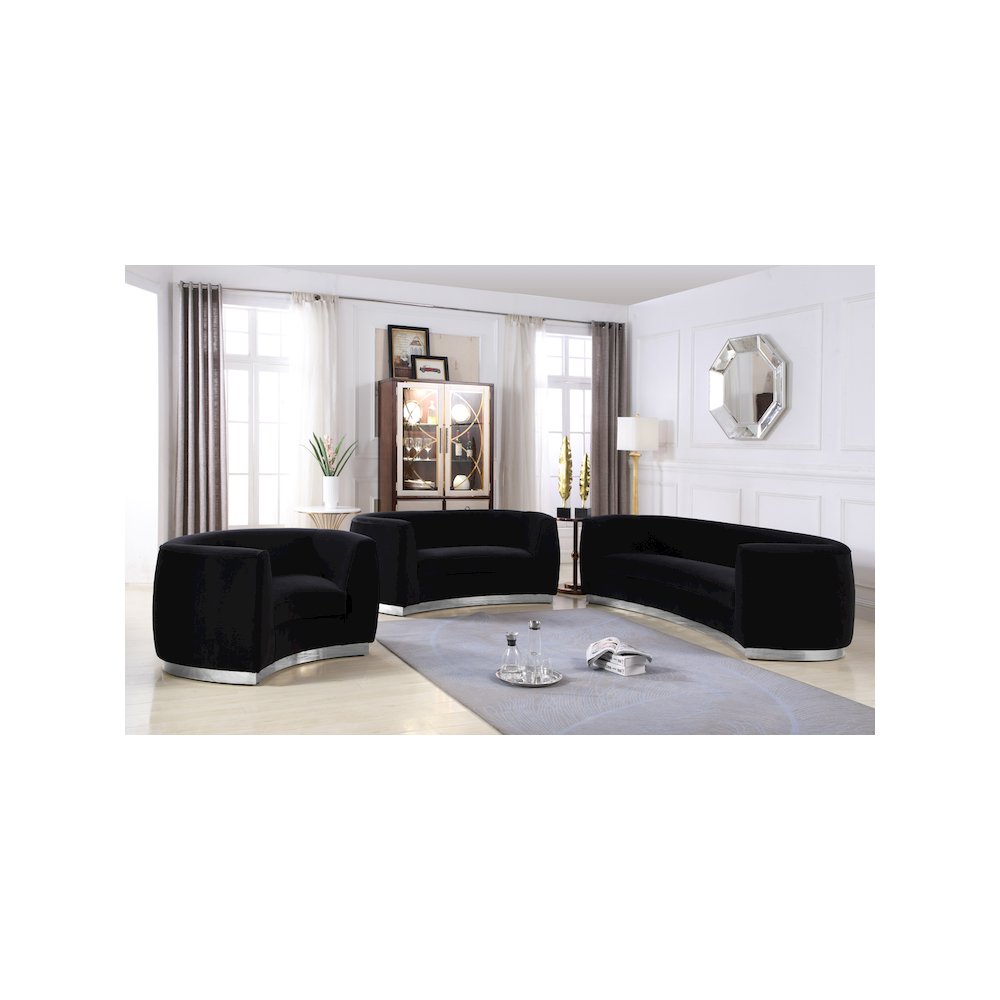 Julian Black Velvet Sofa