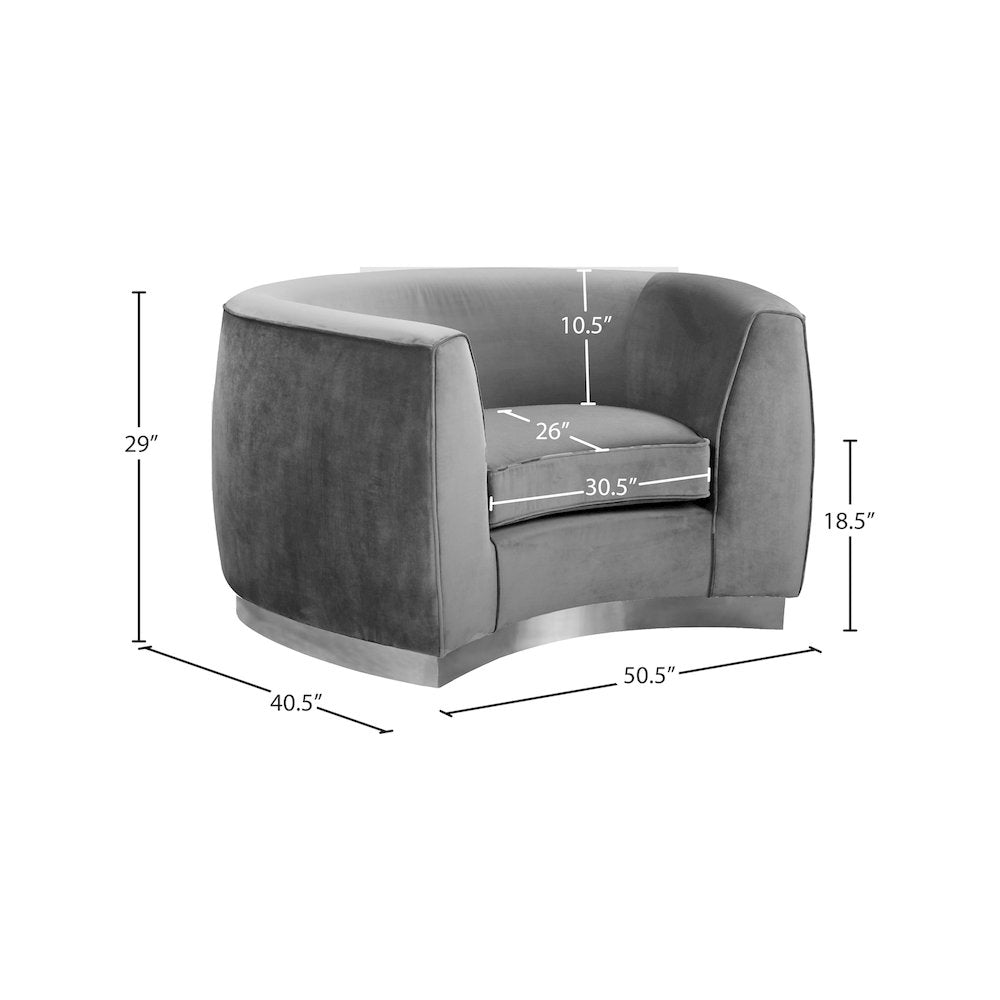 Julian Grey Velvet Chair
