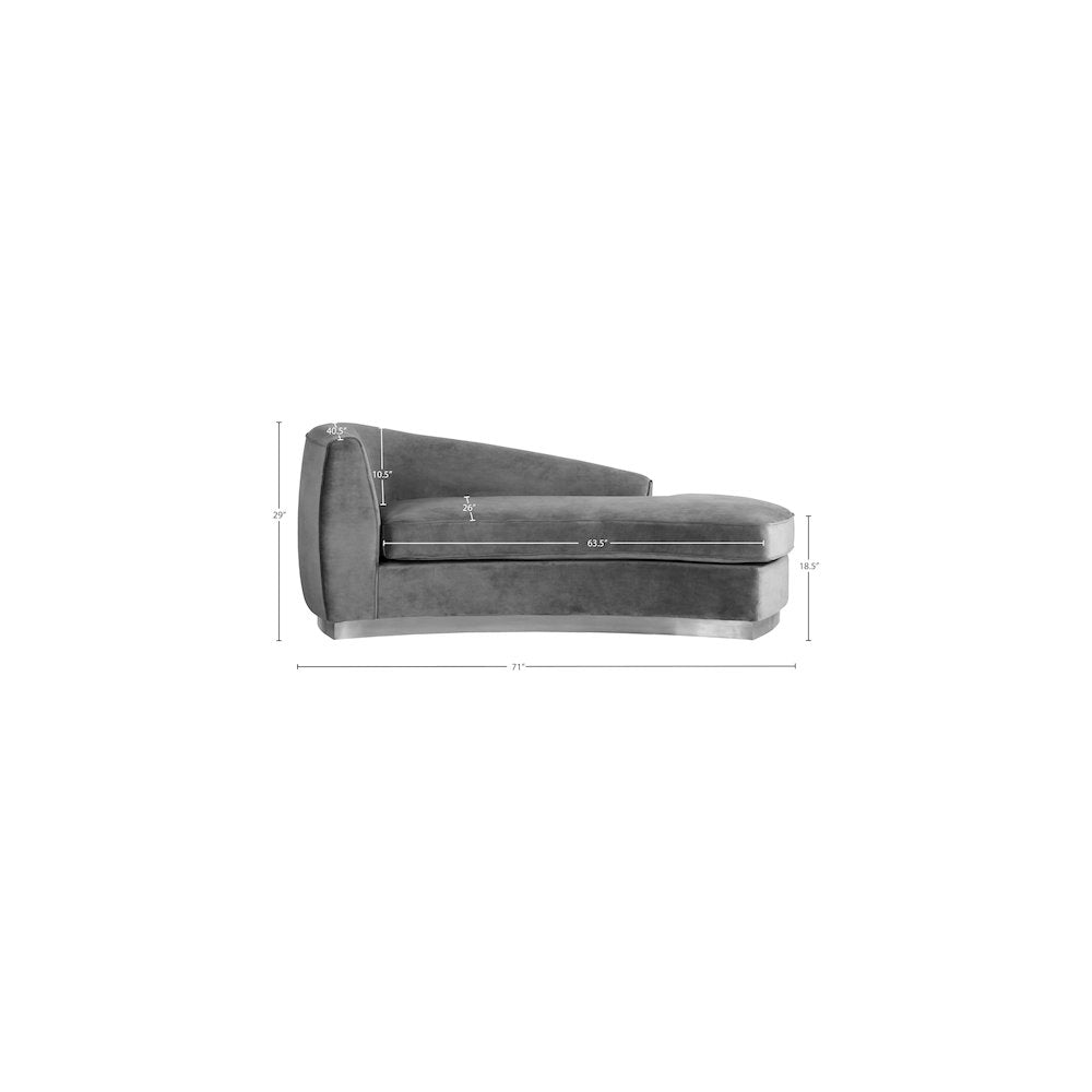 Julian Grey Velvet Chaise