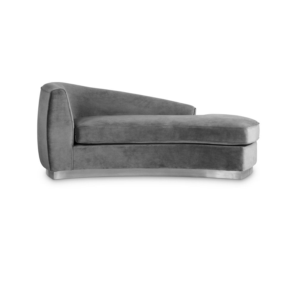 Julian Grey Velvet Chaise