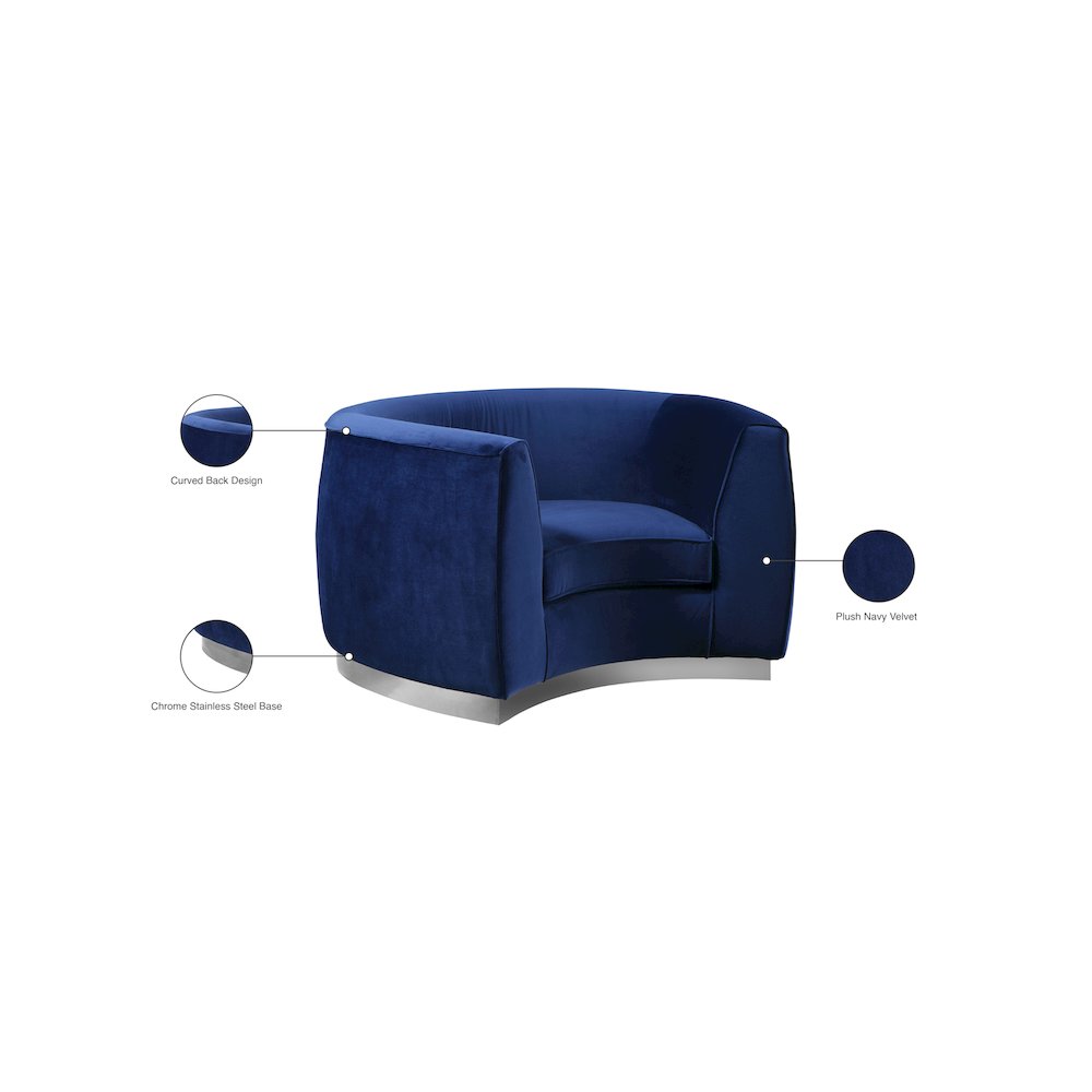 Julian Navy Velvet Chair
