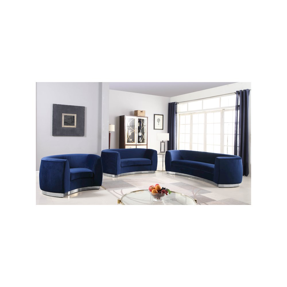 Julian Navy Velvet Chair