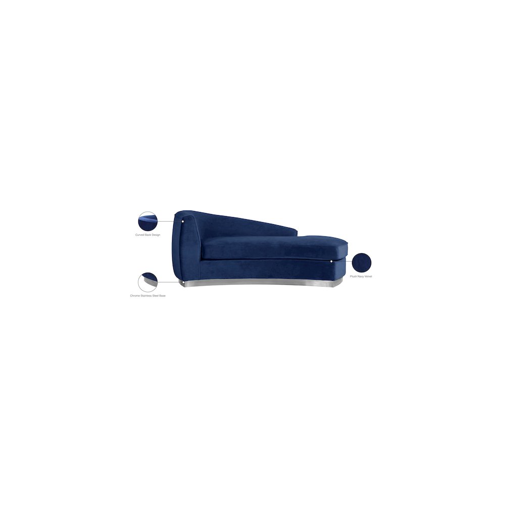 Julian Navy Velvet Chaise