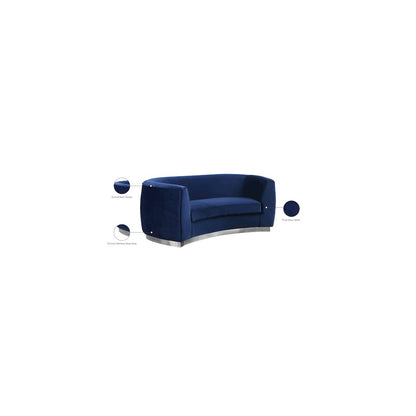 Julian Navy Velvet Loveseat