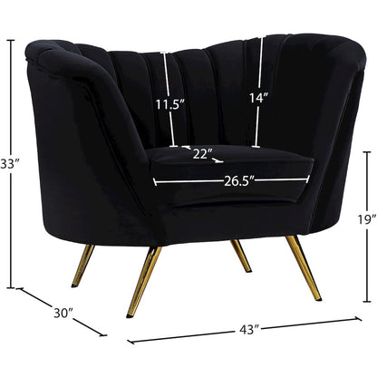 Margo Black Velvet Chair