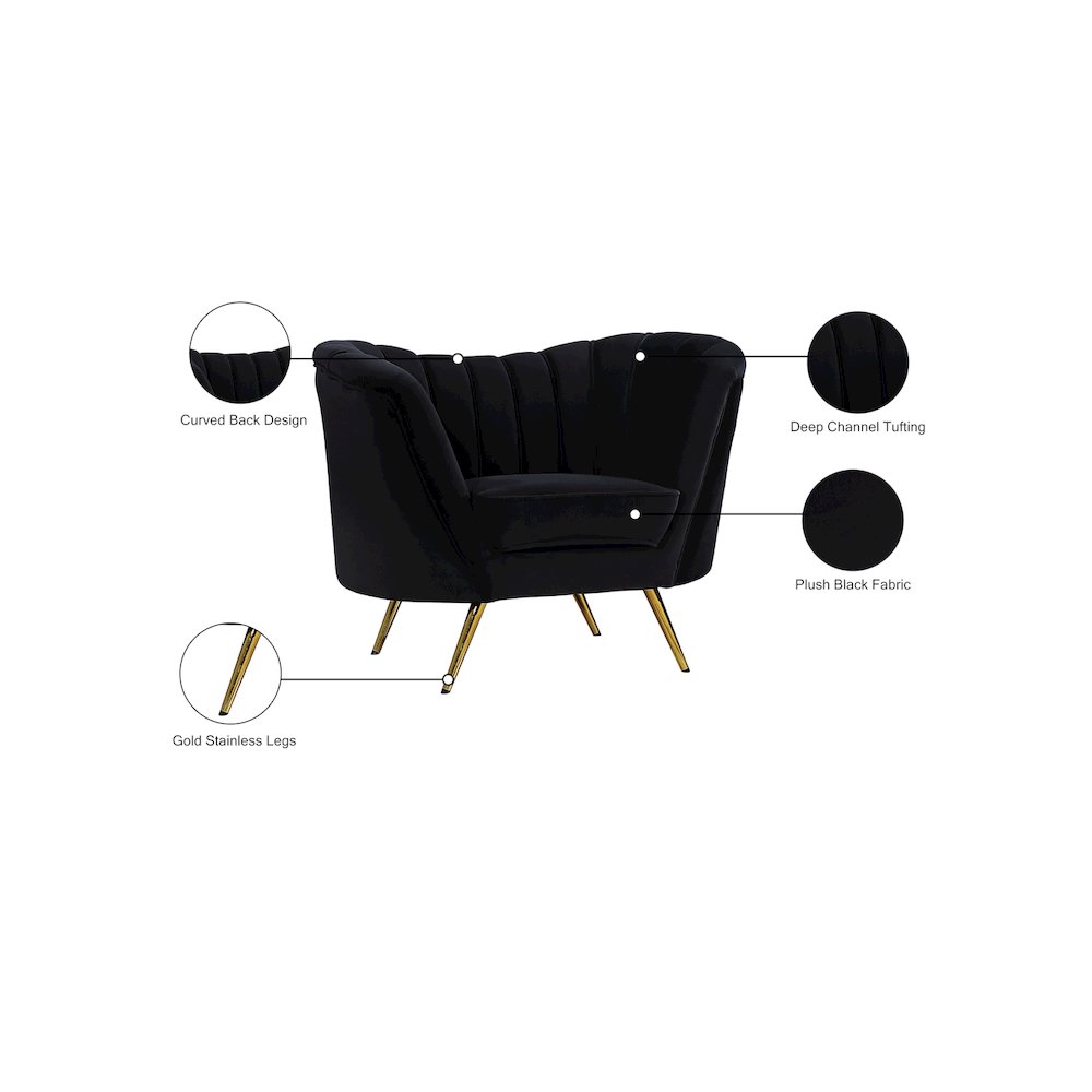 Margo Black Velvet Chair