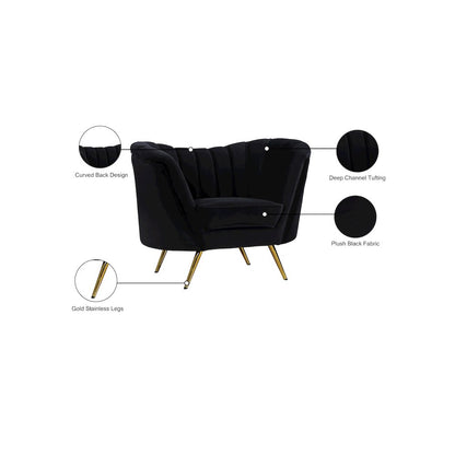 Margo Black Velvet Chair