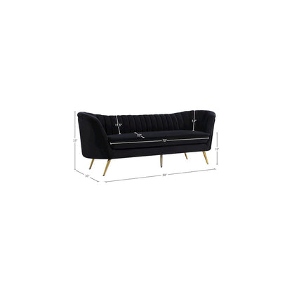 Margo Black Velvet Sofa