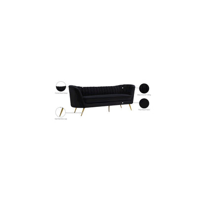 Margo Black Velvet Sofa
