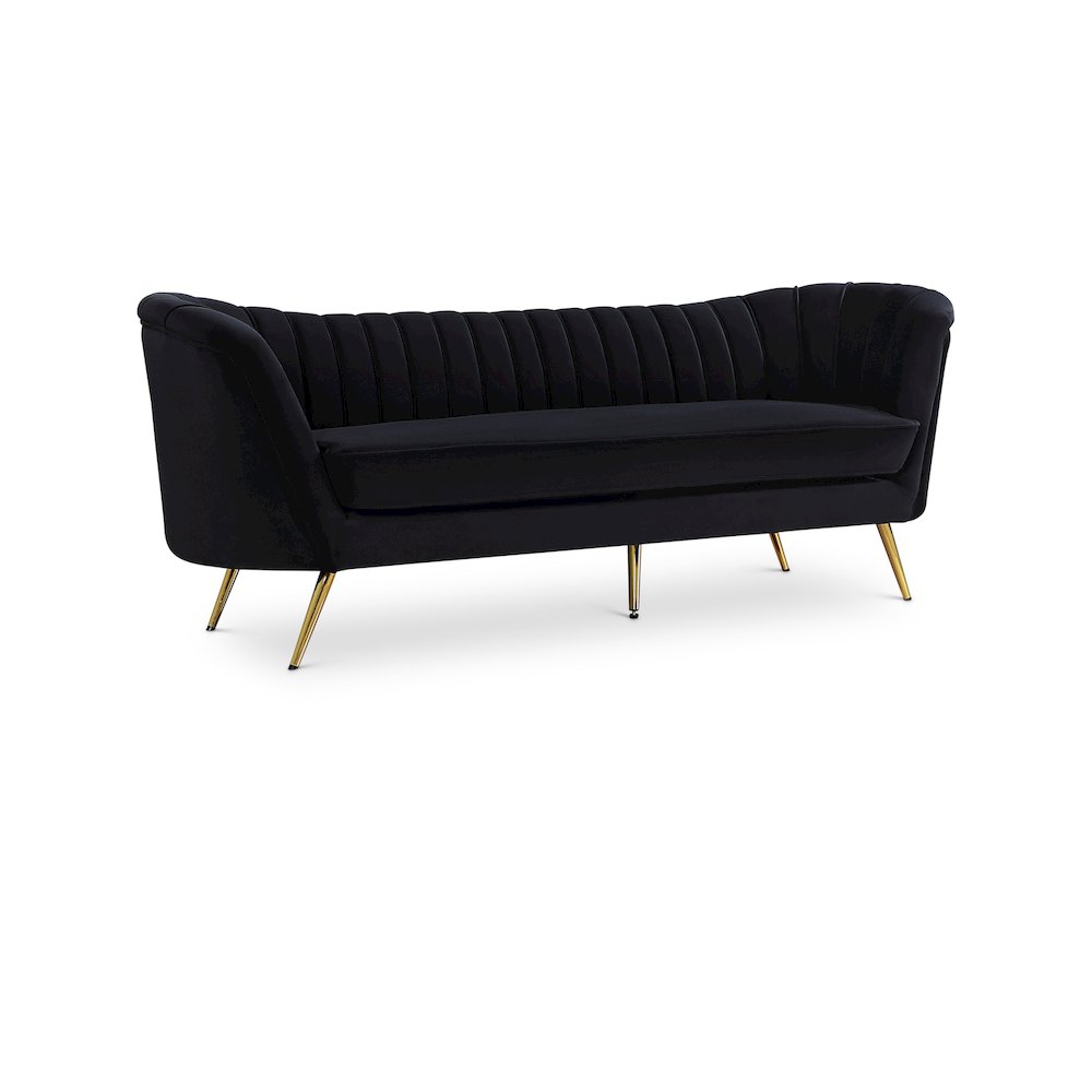 Margo Black Velvet Sofa