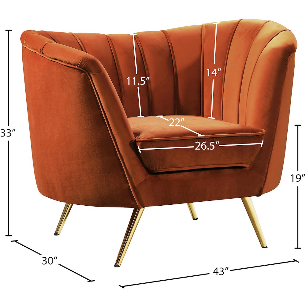 Margo Cognac Velvet Chair